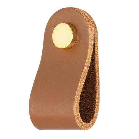 Puxador Couro Caramelo Ponto Bali