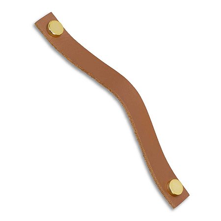 Puxador Couro Caramelo Alça Slim