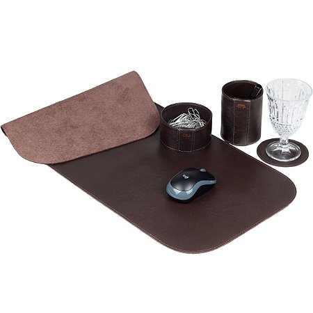 Kit Office Café | 4 PEÇAS | Porta Lápis, Clips, Copo e Deskpad