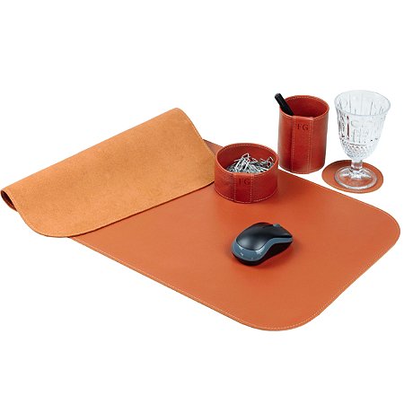 Kit Office Terracota | 4 PEÇAS | Porta Lápis, Clips, Copo e Deskpad