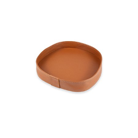 Bandeja Orgânica Dunas Pequena Couro Legitimo Terracota