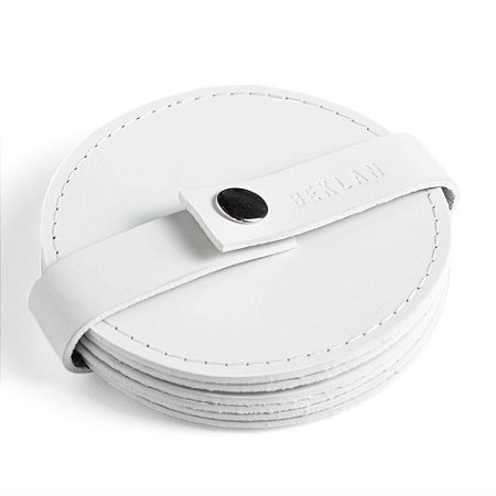 Porta Copos Belize Couro Legitimo Branco