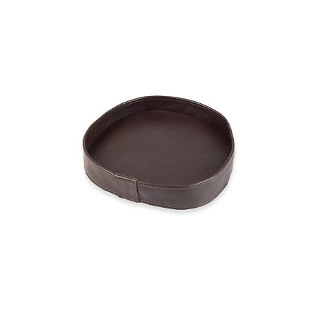 Bandeja Orgânica Dunas Pequena Couro Legitimo Café