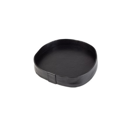 Bandeja Orgânica Dunas Pequena Couro Legitimo Preto