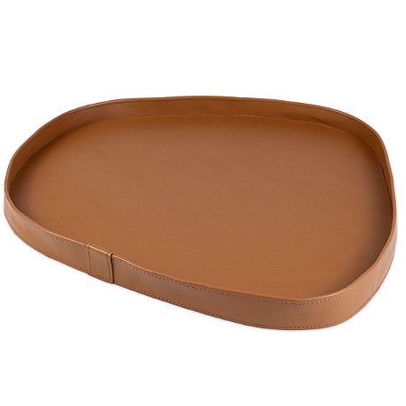 Bandeja Dunas Grande Couro Legitimo Caramelo