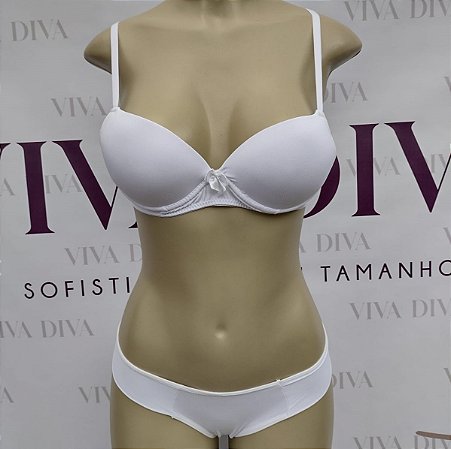 Lingerie básica conjunto de sutiã e calcinha branca