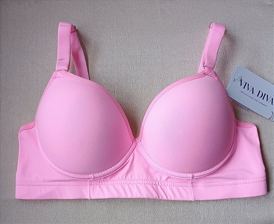 Sutiã básico rosa com bojo e aro