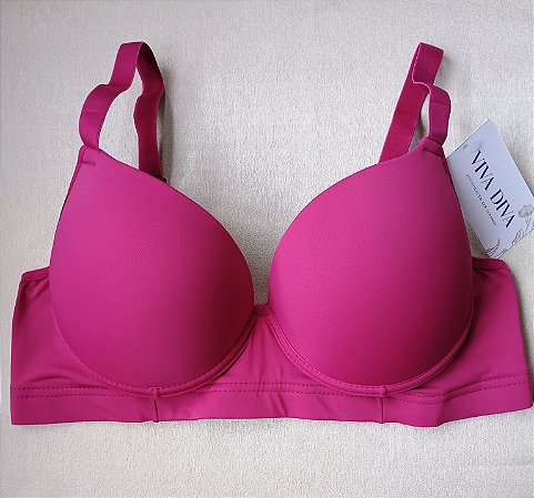 Sutiã básico plus size vinho com bojo e aro
