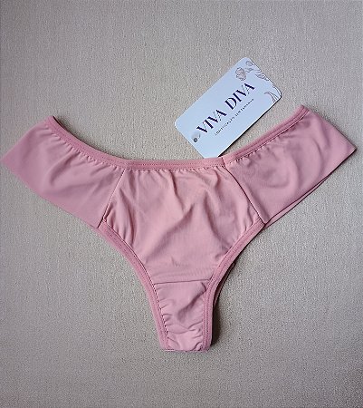 Calcinha básica rosa fio duplo