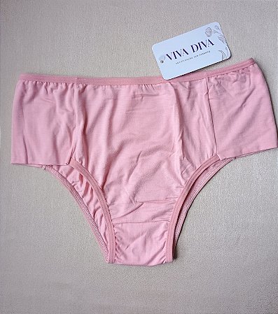 Calcinha básica de algodão rosa clássica