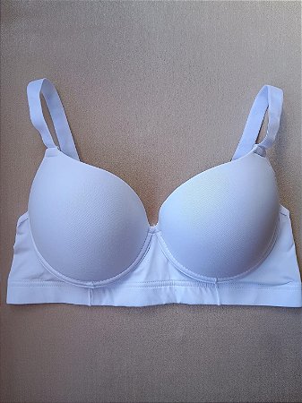 Sutiã básico reforçado Plus Size branco com bojo e aro