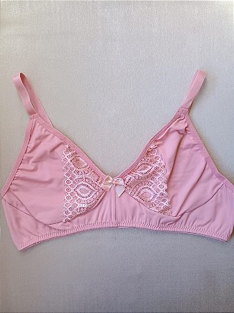 Sutiã sem bojo e sem aro rosa romance