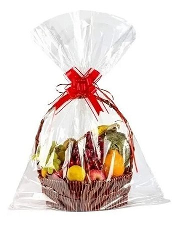 50 Sacos Presente Celofane Transparente Cestas Kits 45X59cm