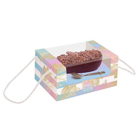 6 Caixas Altas Para Ovo De Páscoa 350g Gourmet Kit C/ Colher