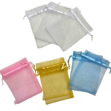Kit 100 Saquinho Organza 10x15 Saco Lembrancinha Festa Cores