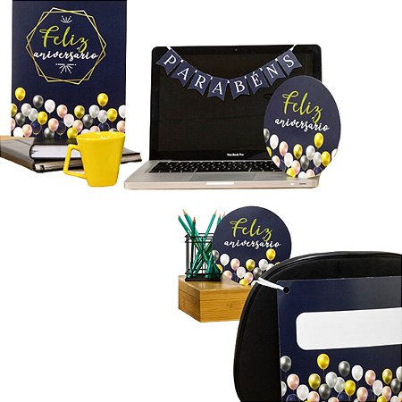 Kit Decoração Festa no Escritório Aniversário Fácil Empresa