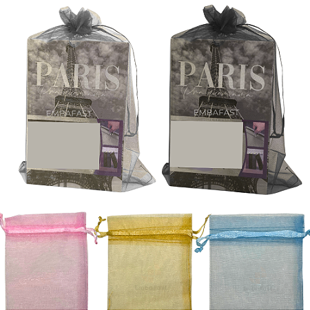 25 Sacos de Organza 20x30cm Cores Saquinho Tule Tecido Voil Embalagem Grande Lembrancinha Festa