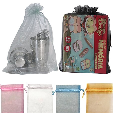 Kit 25 Sacos Organza Grande 30x40 Cores Saquinho Tule Voil