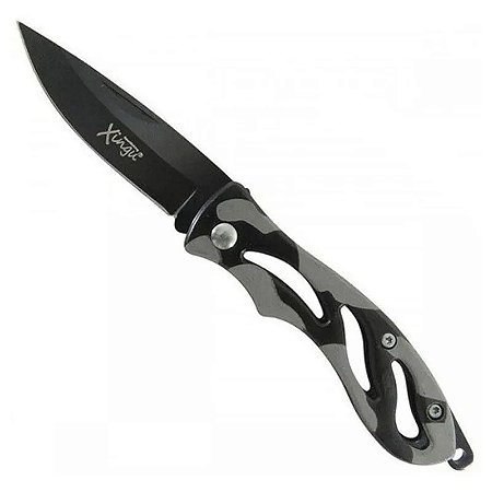 Canivete Esportivo Xingu XV2929 Preto Camuflado 15 Cm