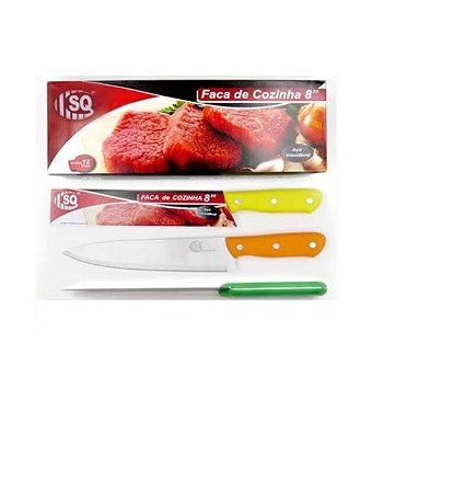 Faca Cozinha SQ1446 8 Polegadas Aço Inox Caixa 12 Unidades