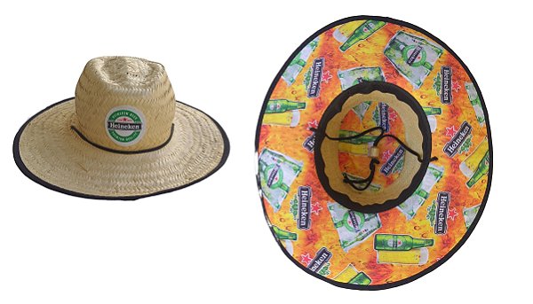 Chapéu De Palha Pescador Forrado Com Estampa De Cerveja ou Surf