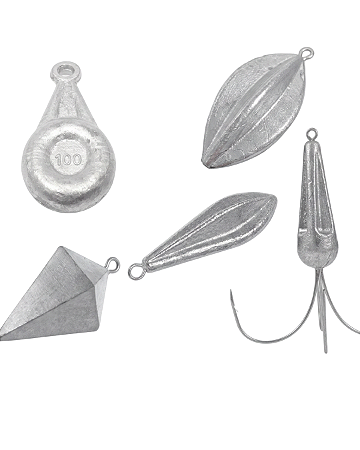 Chumbo Chumbada de Pesca Esportiva Pacote de 1 Kg Modelos Capela Carambola Garateia Medalha Torpedo.