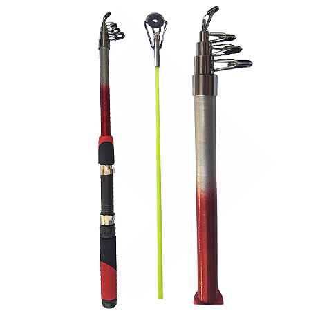 Kit Pesca 1 Vara Telescópica 1,80 Metros + 1 Molinete 200 com Linha Colocada