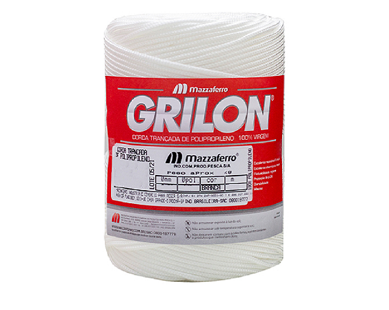 Corda Trançada Grilon Polipropileno Virgem 1,5 2,0 2,5 3,0 3,5 4,0 5,0 6,0 mm Branco