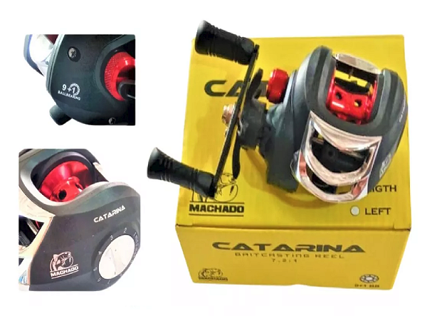Carretilha Catarina Vermelha Drag 10 kg 10 Rolamento Direita Esquerda Carretel Alumínio Qualidade Superior