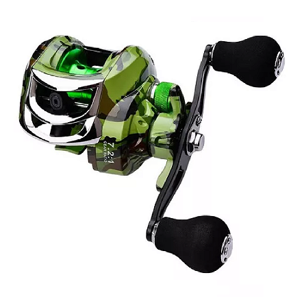 Carretilha de Pesca Taigek ou Ar 2000 Verde Camuflado Drag 8 Kg 7 + 1 Rolamentos