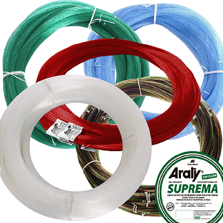 Linha para Pesca em Meadas 100 Metros Branco Azul Verde Vermelho Multicolor Araty Suprema Deyu Foison King 1,00 1,20 1,40 1,60 1,80 2,00 2,50 mm