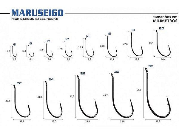 Anzol Maruseigo Níquel Marine Sports Caixa Vários Tamanhos