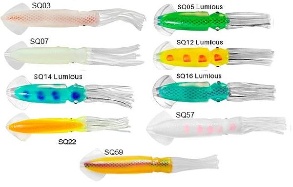 Isca Artificial Albatroz Lula Soft Silicone Luminous Brilha no Escuro 15 23 30 cm 24 62 130 Gramas