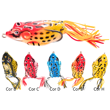 Isca Artificial Sapo Frog Frogger  Axe Froginho Anzol Duplo 4,3 5,3 6,0 6,5 cm 5,0 8,5 13 17,5 Gramas 5 Cores