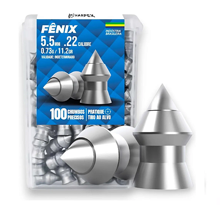 Chumbinho Pressão Harpex Fênix 5,5 Mm .22 P/ Carabina 100 Unidades