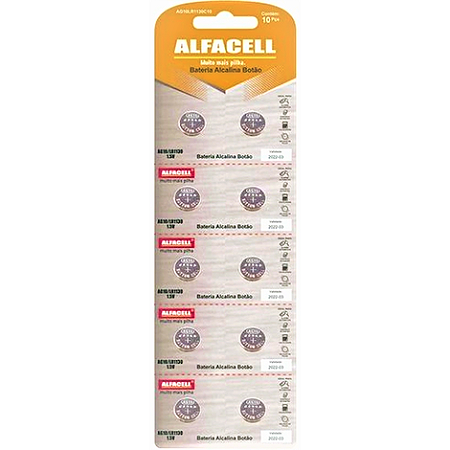 Bateria Alcalina Cartela Com 10 Unidades AG10/LR1130