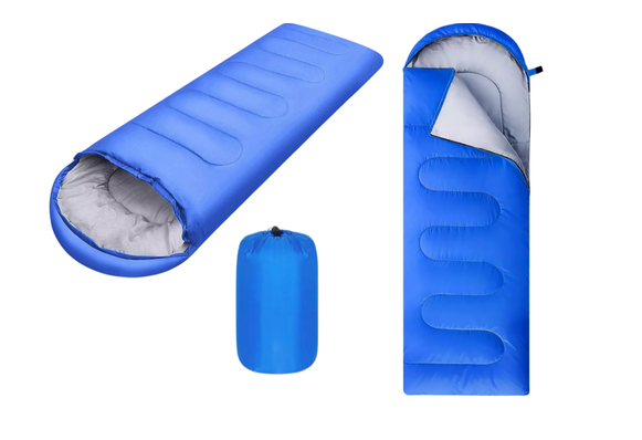 Saco De Dormir Colchonete Camping Pesca Impermeável C/ Bolsa Cor Azul