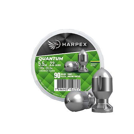 Chumbinho Harpex Quantum para Carabina Pressão 5,5 mm .22 90 Unidades - Precisão