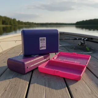 Estojo Organizador Polymer Pequeno Artesanato Pesca Rosa Azul Lilás
