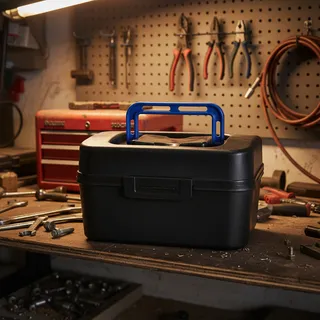 Caixa Maleta Mini Preta Polymer Para Ferramentas e Pesca 16cm