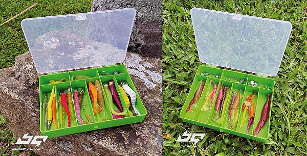 Kit de Iscas Artificiais para Pesca Estojo Com Iscas Soft Silicone e Jigs Heads