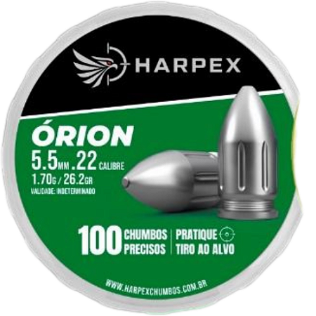 Chumbinho Pressão Harpex Órion Premium 5,5 Mm .22 P/ Carabina 100 Unidades