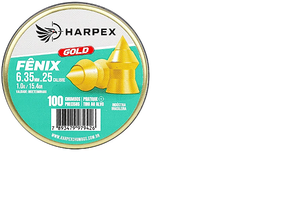 Chumbinho Fênix Gold Precisão 6.35mm Lata C/100pcs - Harpex