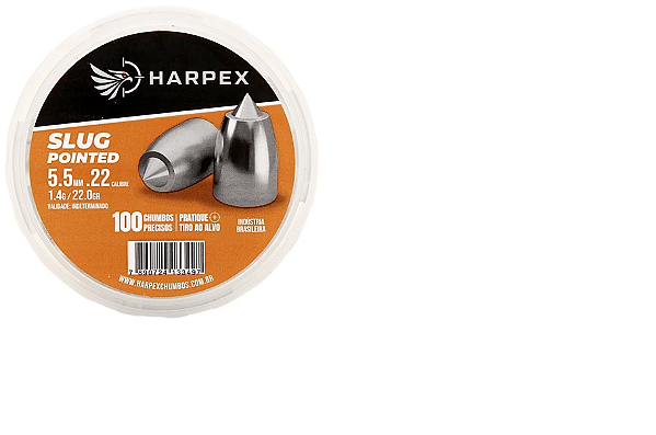 Chumbinho Pressão Harpex 5,5mm Slug Pointed 100 Unidades em Alta Precisão