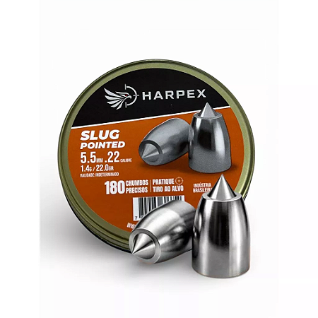 Chumbinho Slug Pointed 5.5mm 180 Und Precisão Extrema Harpex em Alta Precisão