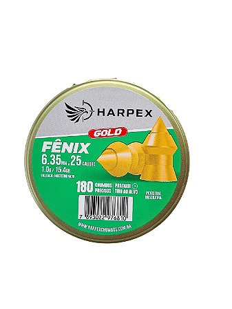 Chumbinho Fênix Gold 6.35mm 180 Und Alta Penetração Harpex