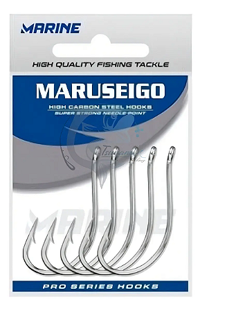 Anzol Maruseigo Cartelado Nickel Nº8 12 16 18 20 28 30 Com 10/25/50 unidades Marine Sports