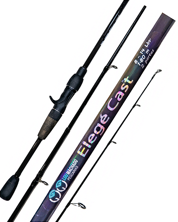 Vara de Pesca para Carretilha LGU Elegê 1,80m Fibra de Vidro Oca 2 Partes 8 - 14 Libras