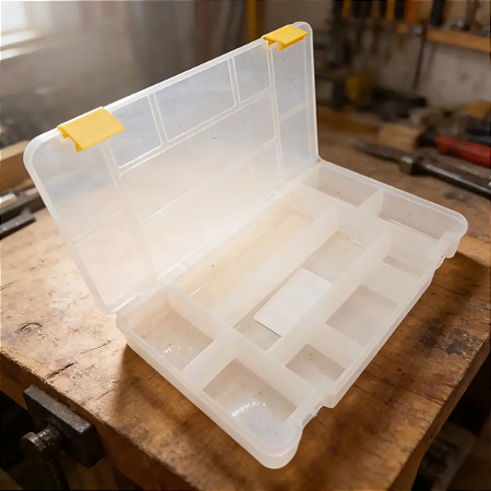 Maleta Organizadora Multibox Pequena Transparente C/9 Divisórias Polymer