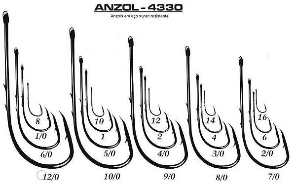 Anzol 4330 Farpa Farpinha Mac Cartela Encartelados (5 Cartelas)
